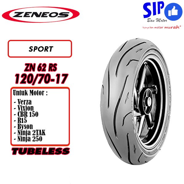 Ban motor sport Zeneos ZN62 RS 120 70 17 tubeless