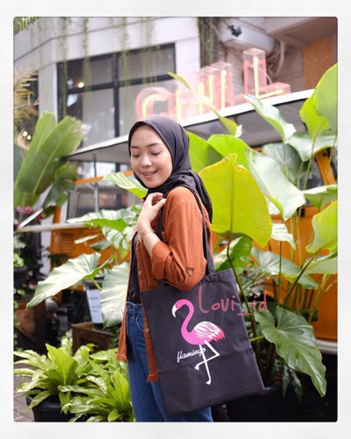 Tote Bag Wanita Flamingo [BISA COD]