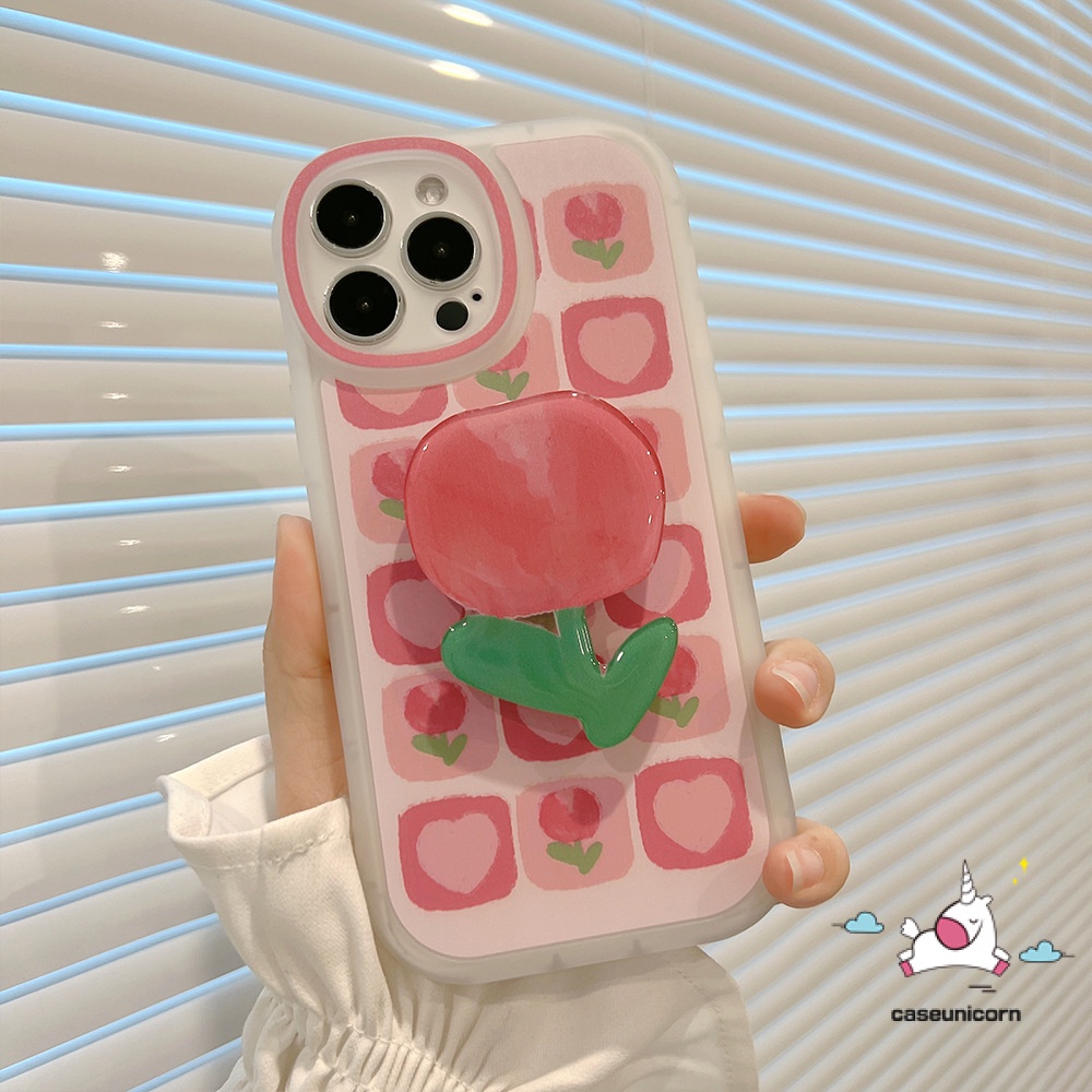 Soft Case Tpu Motif Bunga Tulip Untuk iPhone 11 13 12 Pro Max 7 6 6s 8 Plus X XR XS Max SE 2020