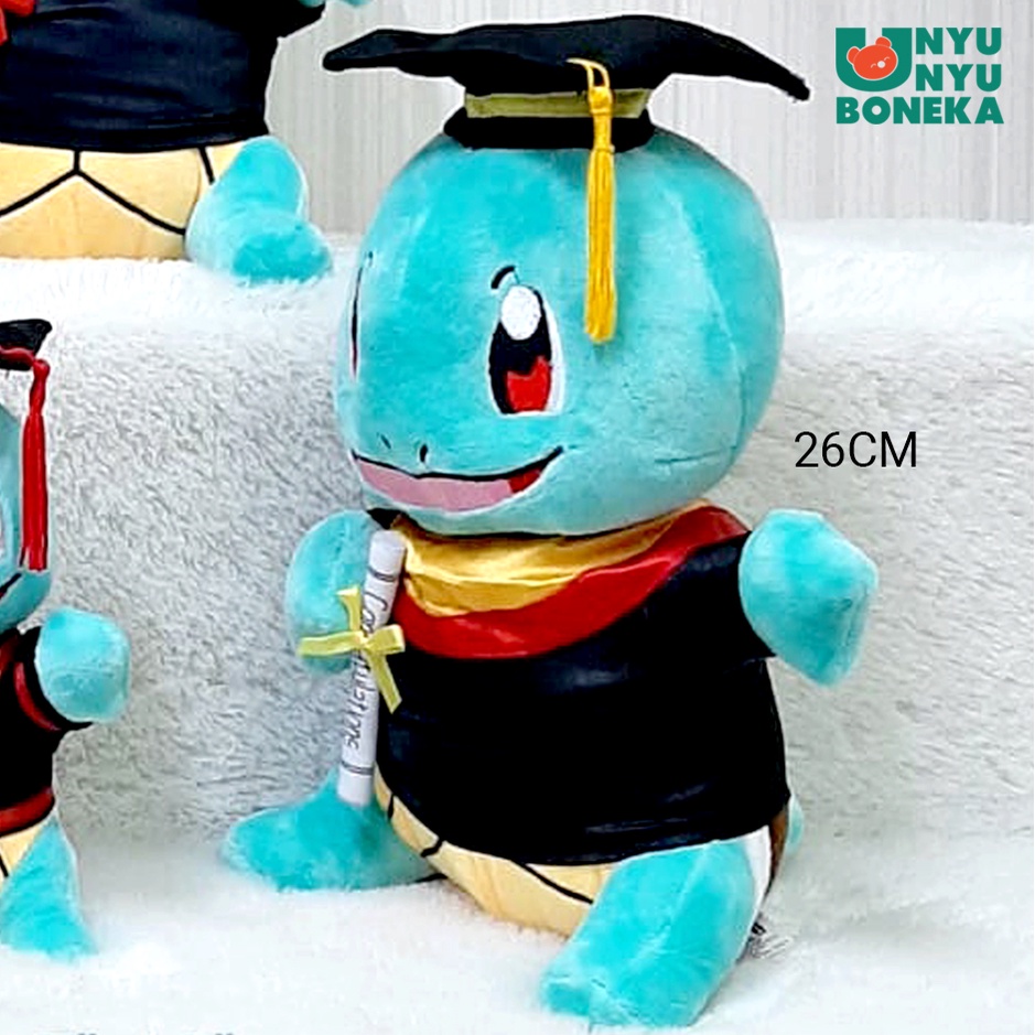 boneka toga wisuda squirtle animal graduation souvenir pokemon