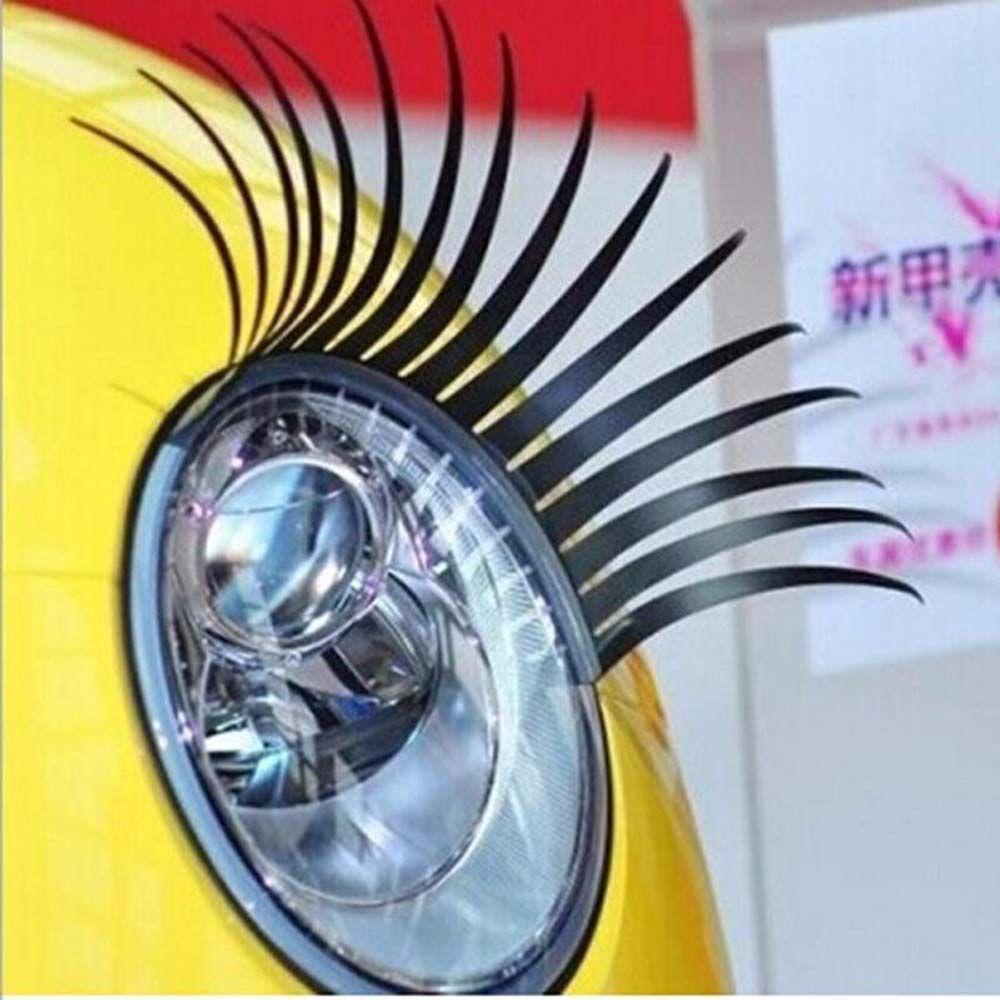 Lanfy Lampu Depan Dekorasi Aksesoris Mobil 1pasang Auto Eksterior Bulu Mata Palsu Decal Headlight Decals Decoration Car Eye Lash Sticker