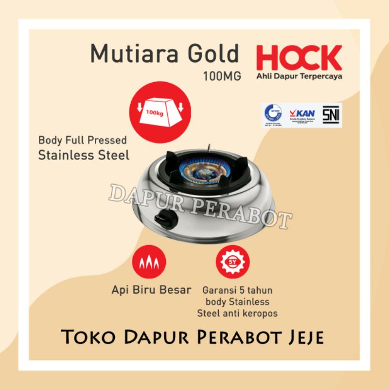 KOMPOR BURNER GAS STAINLESS 1 TUNGKU HOCK MURAH