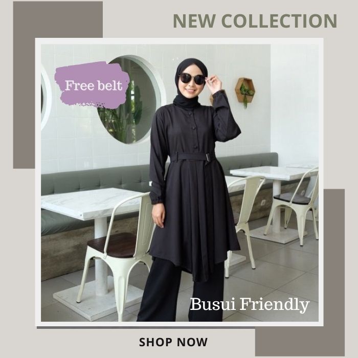 TUNIK WANITA TERBARU 2021 KEKINIAN REMAJA POLOS BUSUI FRIENDLY MURAH HITAM ALL SIZE ORIGINAL