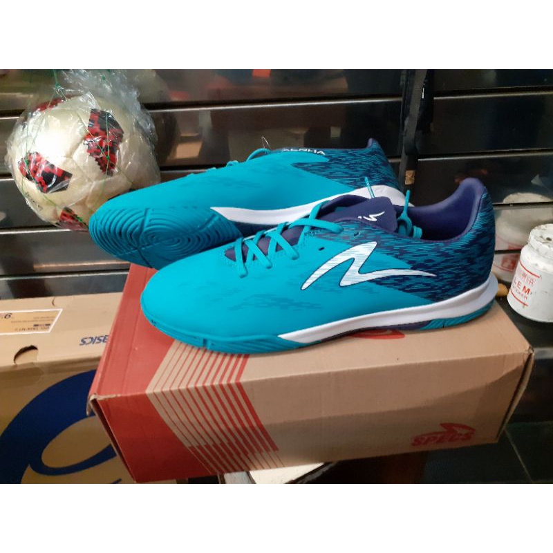 sepatu futsal specs accelerator alpha pro in aqua original