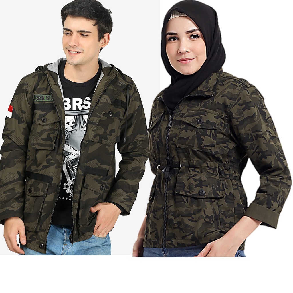 Jaket Army Cowok Cewek Jaket motif Army Trendy CBR SIX Merek Lokal Terkenal Bandung