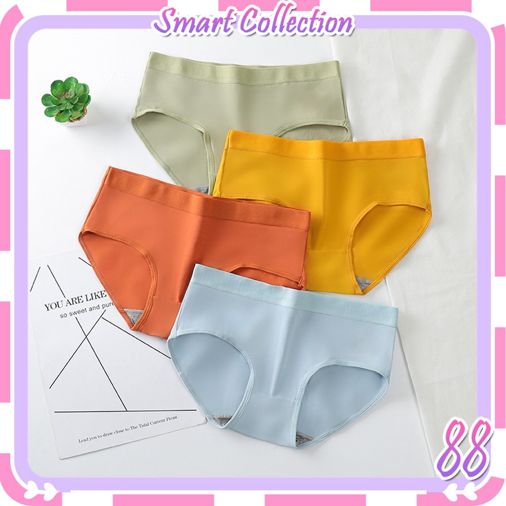 SC CD501 Celana Dalam Wanita Underwear Cewek Polos Hitam Celana Dalam Sexy Gaya Korea Bahan Katun
