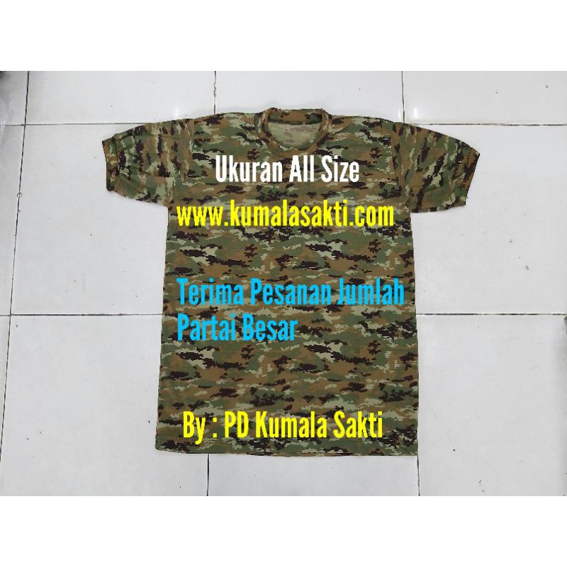 Kaos Loreng Linud Oblong-Kaos Pria-Seragam Loreng-Topi Loreng-Sabuk TNI-Kopel TNI-Emblem Baret TNI
