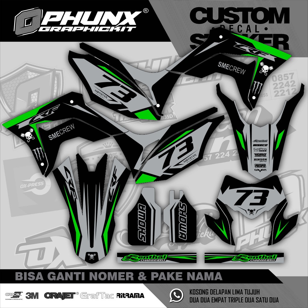 Stiker Decal CRF 150 L  Strip Hijau