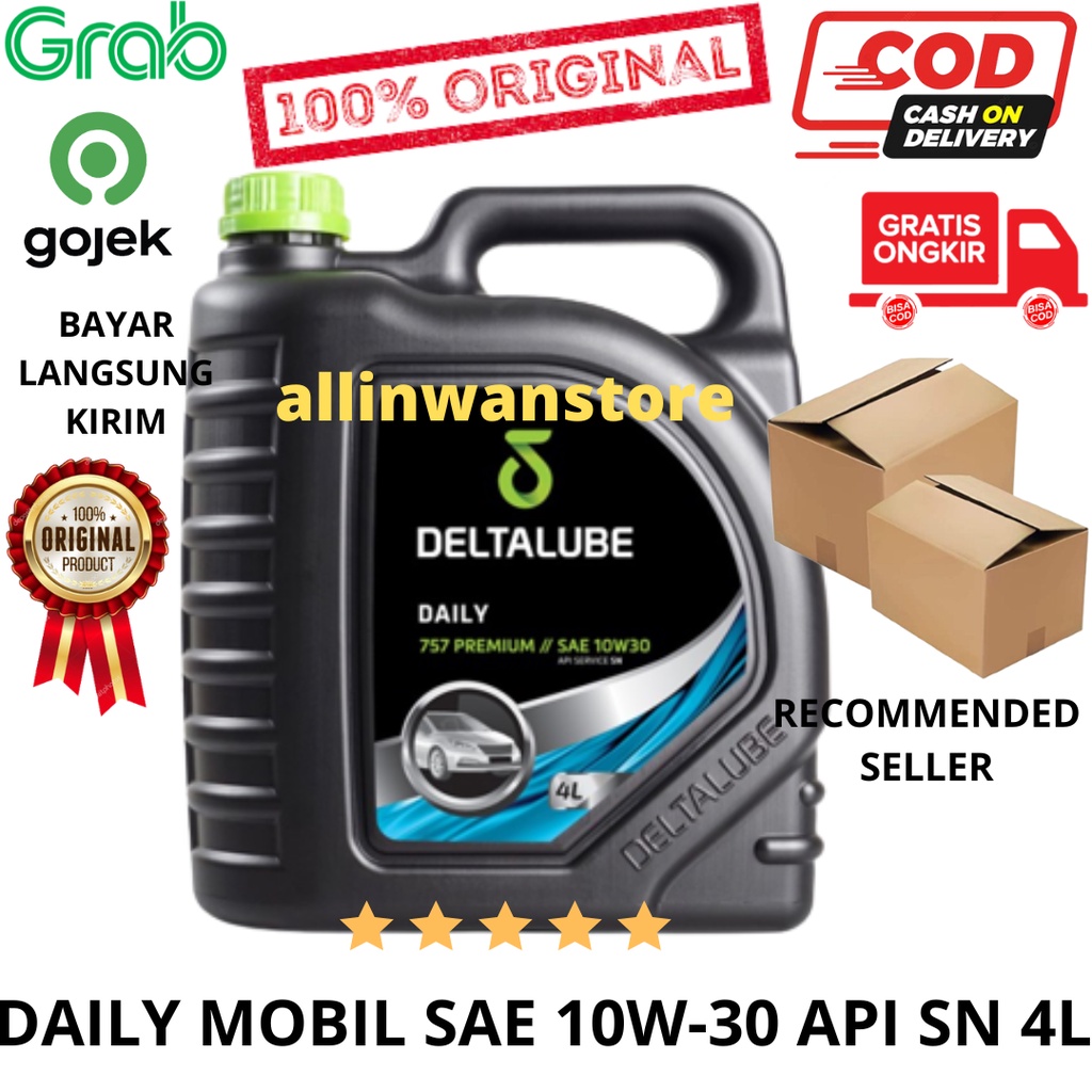 Oli Mobil Deltalube 757 Premium SAE 10W-30 API SN Galon 4L 4 Liter