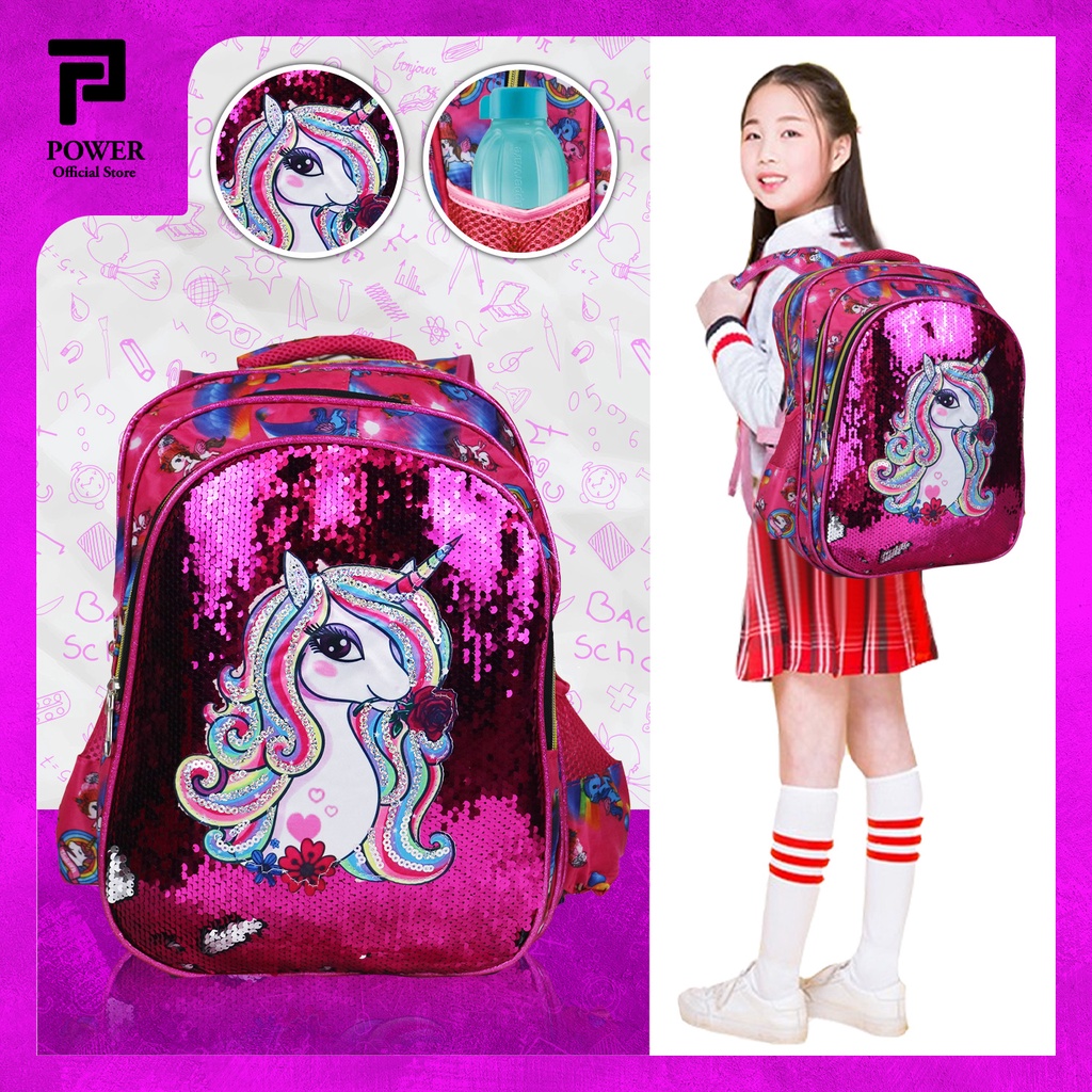 Unicorn Tas Anak Perempuan Ransel Sekolah SD Import Tas Anak Karakter LOL - Kids Backpack School Import