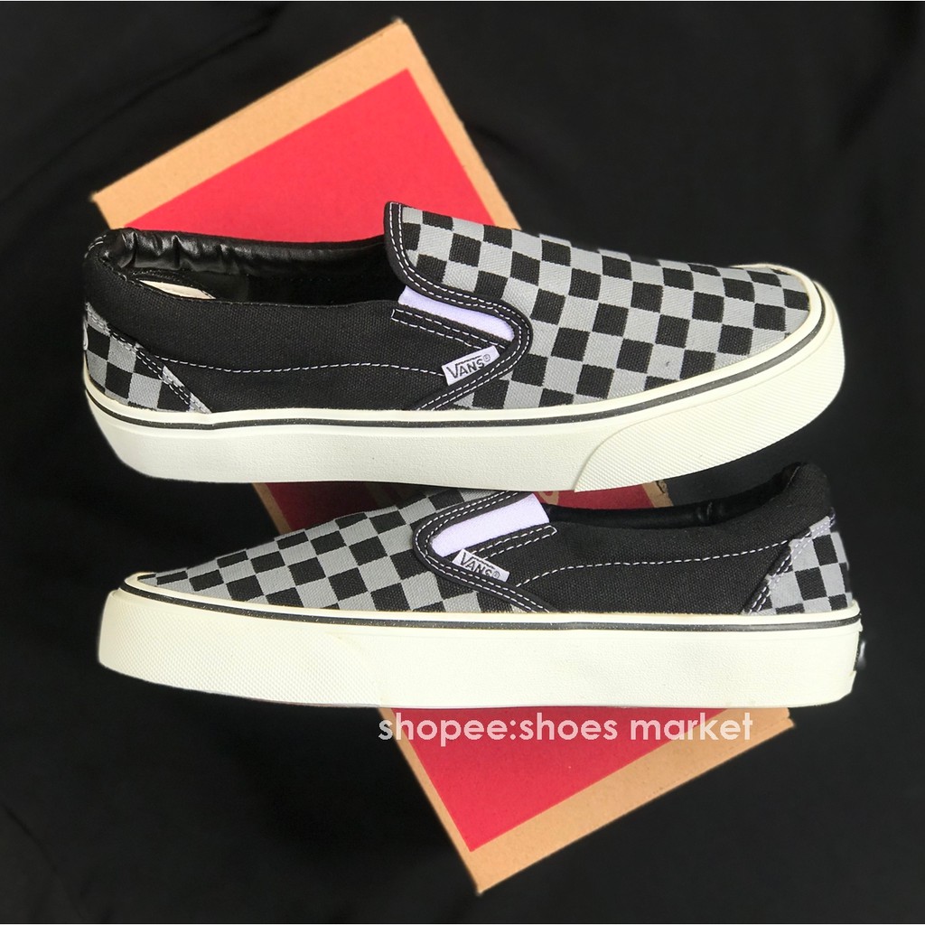 VANS SLIPON CHECKERBOARD GREY BLACK