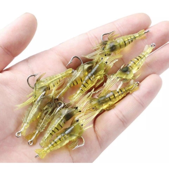 BAYAR DITEMPAT/COD Umpan Pancing Udang Tiruan Buatan Palsu 1PC 4.5cm untuk Mancing Ikan Laut Darat T