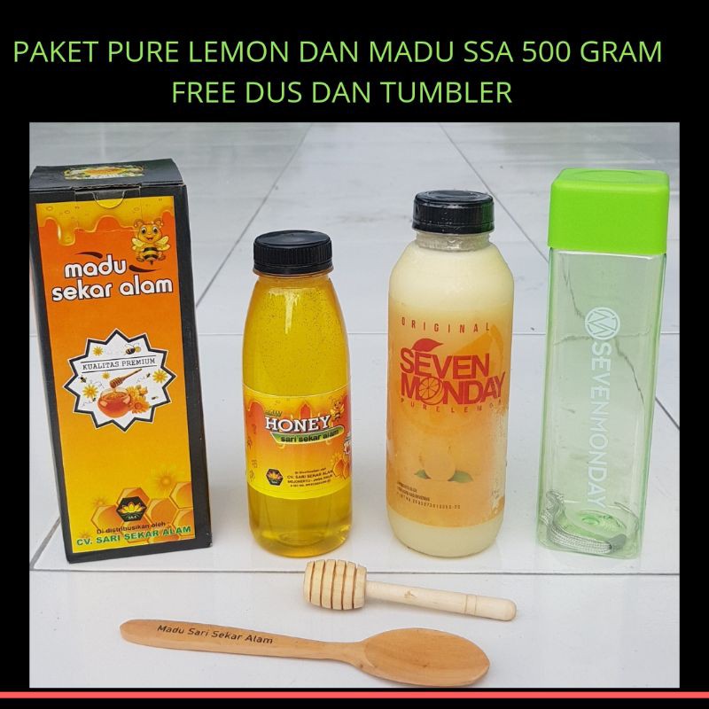 Paket Seven monday pure lemon 500 ml + madu murni melifera 500 gram