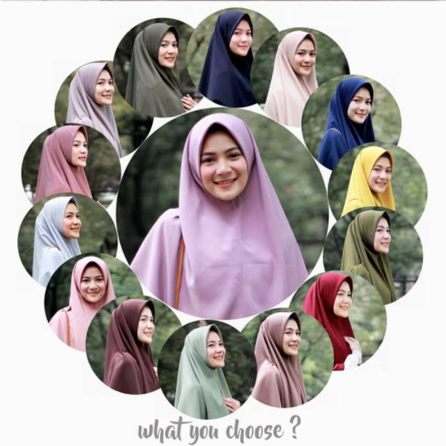 Jilbab Instan Segi Empat Sesha/Khimar Instan Segi Empat Bolak Balik