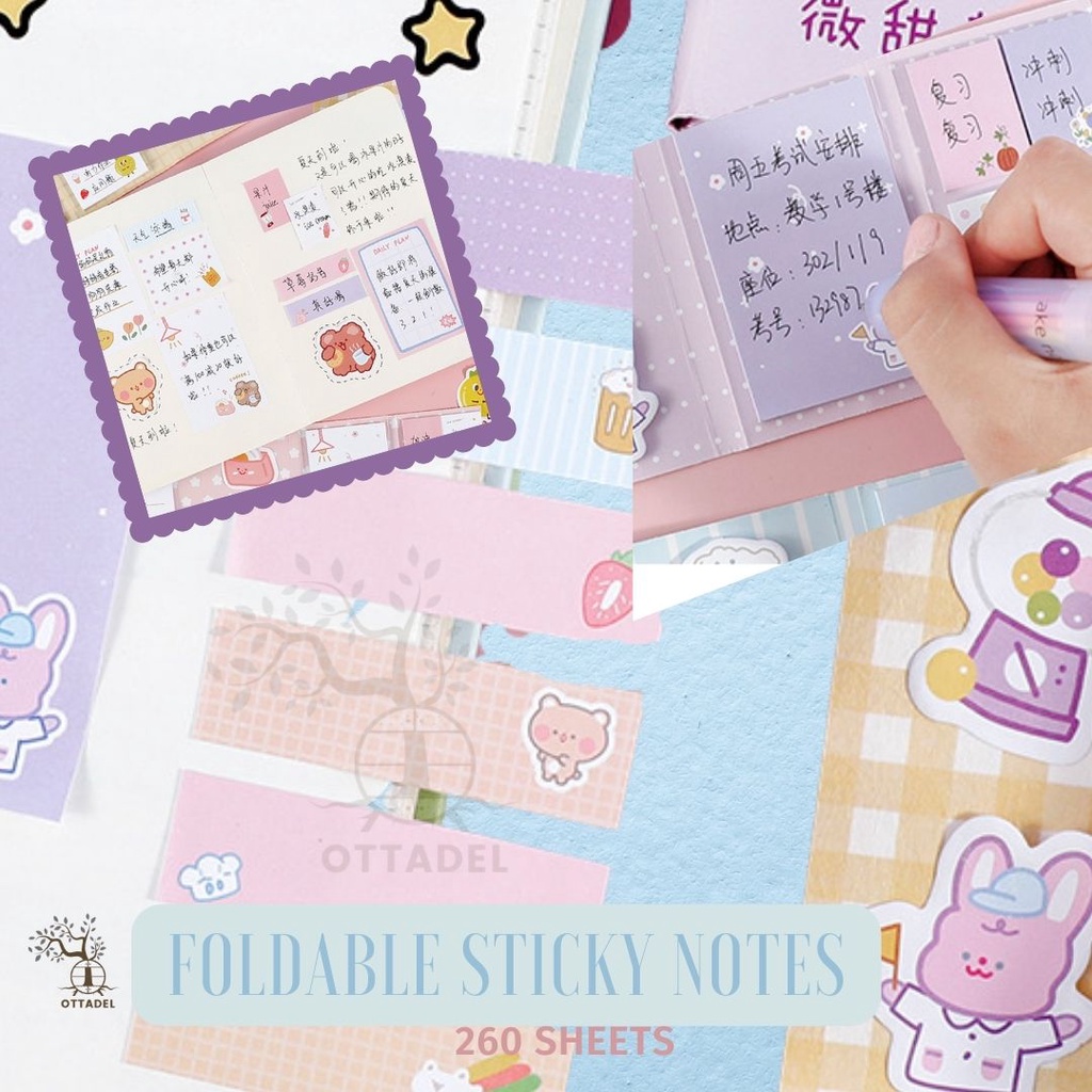 

Ottadel Y507 Sheets Cute Cartoon Foldable Sticky Note Set 260 lembar