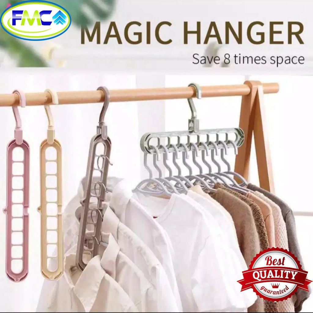 Gantungan Baju 9 Lubang Gantungan Lemari 9 in 1 Gantungan Pakaian Anak Bayi Magic Hanger Serbaguna Multifungsi Murah Praktis Kuat