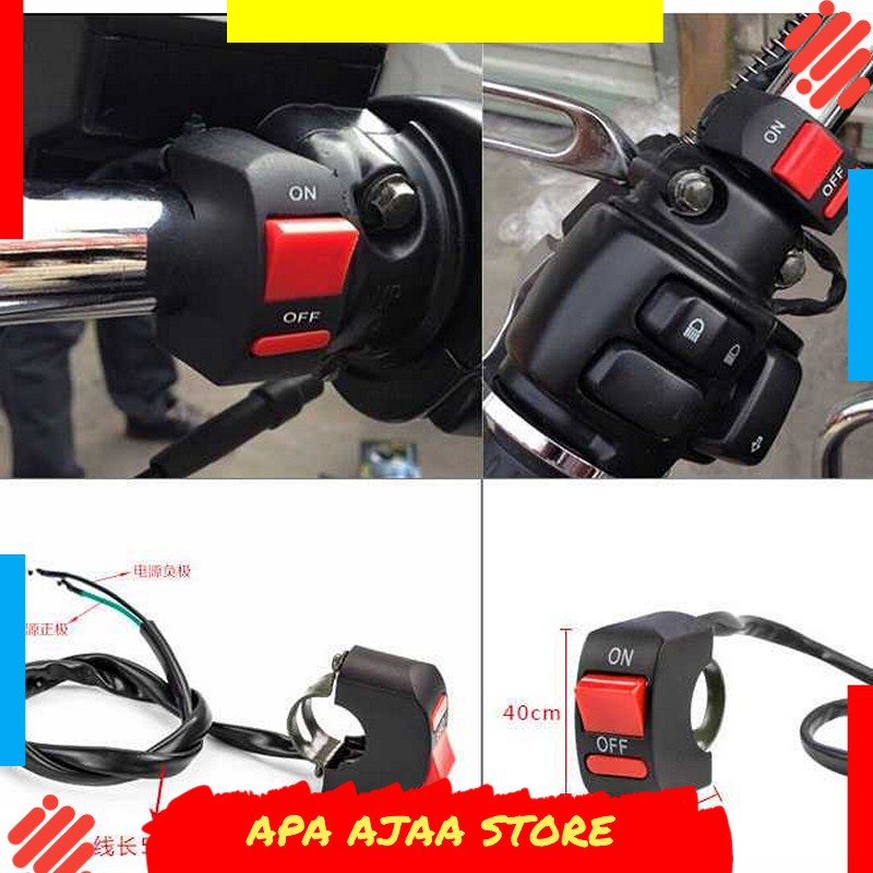 Terbaru ! Switch On/Off Tombol untuk Lampu tambahan Motor - BSDDP