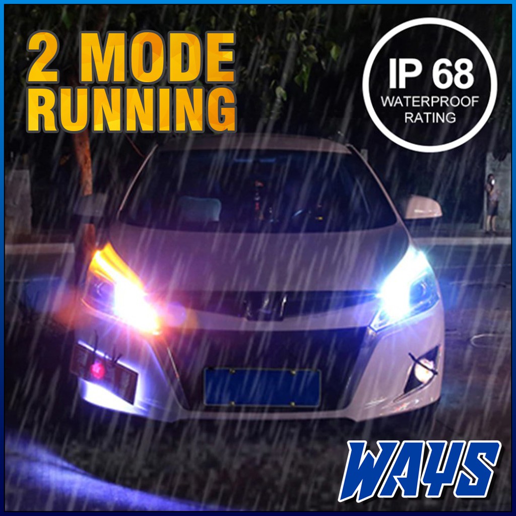 [L203] 2 MODE RUNNING Lampu Alis LED Slim 30cm 60cm Senja Sein Sen Rem Variasi Motor Mobil Universal