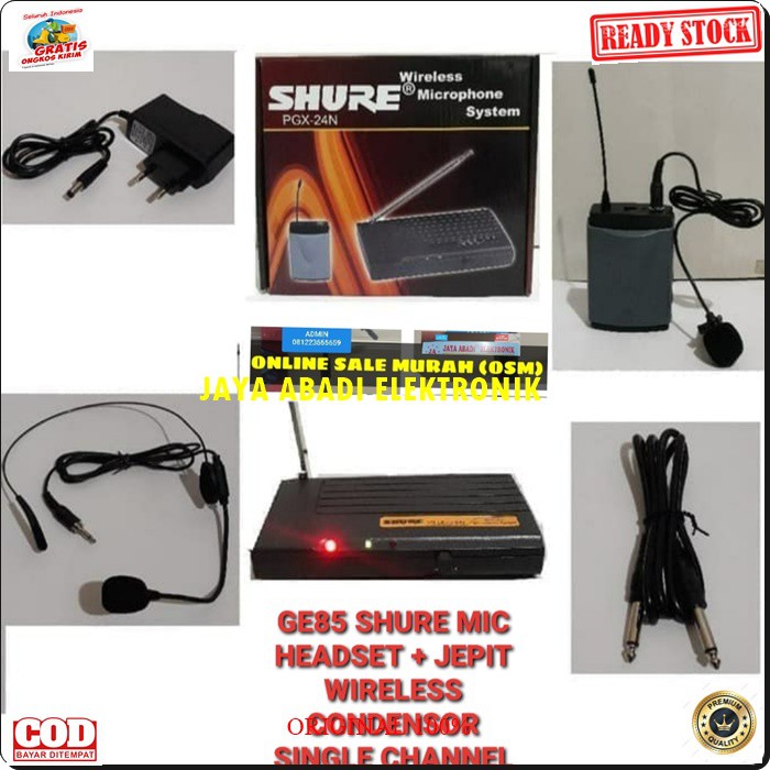 G85 SHURE MIC WIRELESS SYSTEM SINGLE HEADSET BANDO KLIP ON KANCING KERAH MIK WIRELESS MIKROPHONE PROFESIONAL PRO KARAOKE AUDIO SOUND VOKAL PANGGUNG DJ STUDIO JEPIT BAJU CONDENSOR SENSITIF AUX BISA SEGALA JENIS AUDIO SUARA JERNIIH JARAK PAKAI 20-40 METER