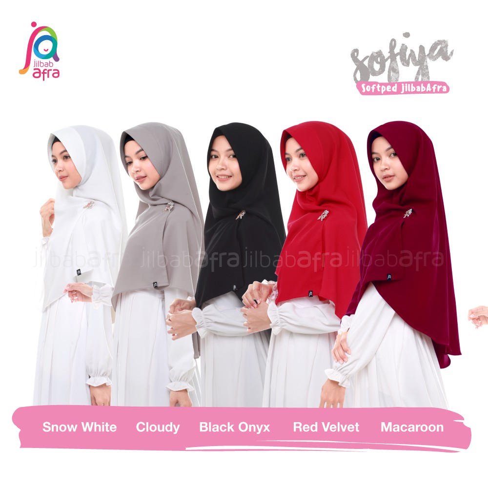 Khimar Sofiya - Jilbab Arfa - Model Terbaru Khimar Softped Antem Daily Hijab Syari Jahit Dagu