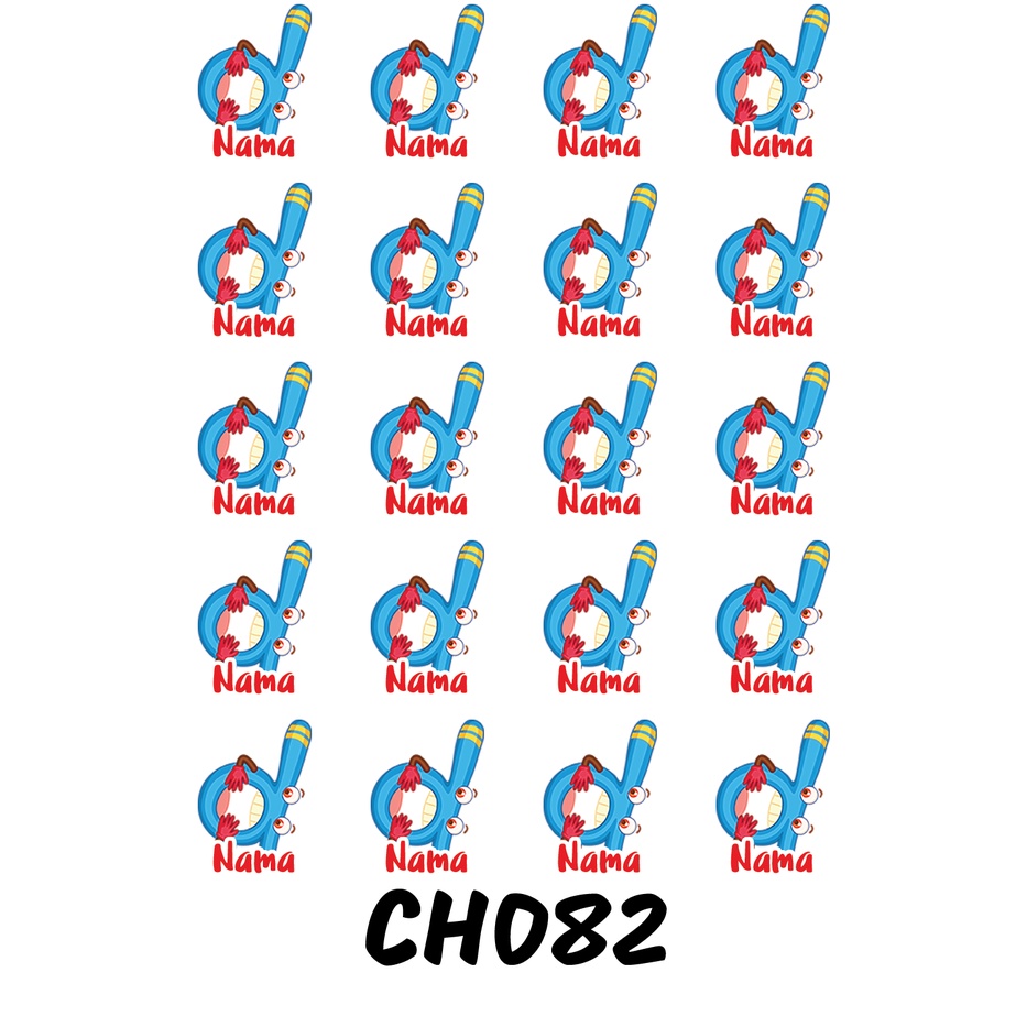 

Sticker Nama Cutting Label Waterproof Tahan Air Huruf 82 (CH082)