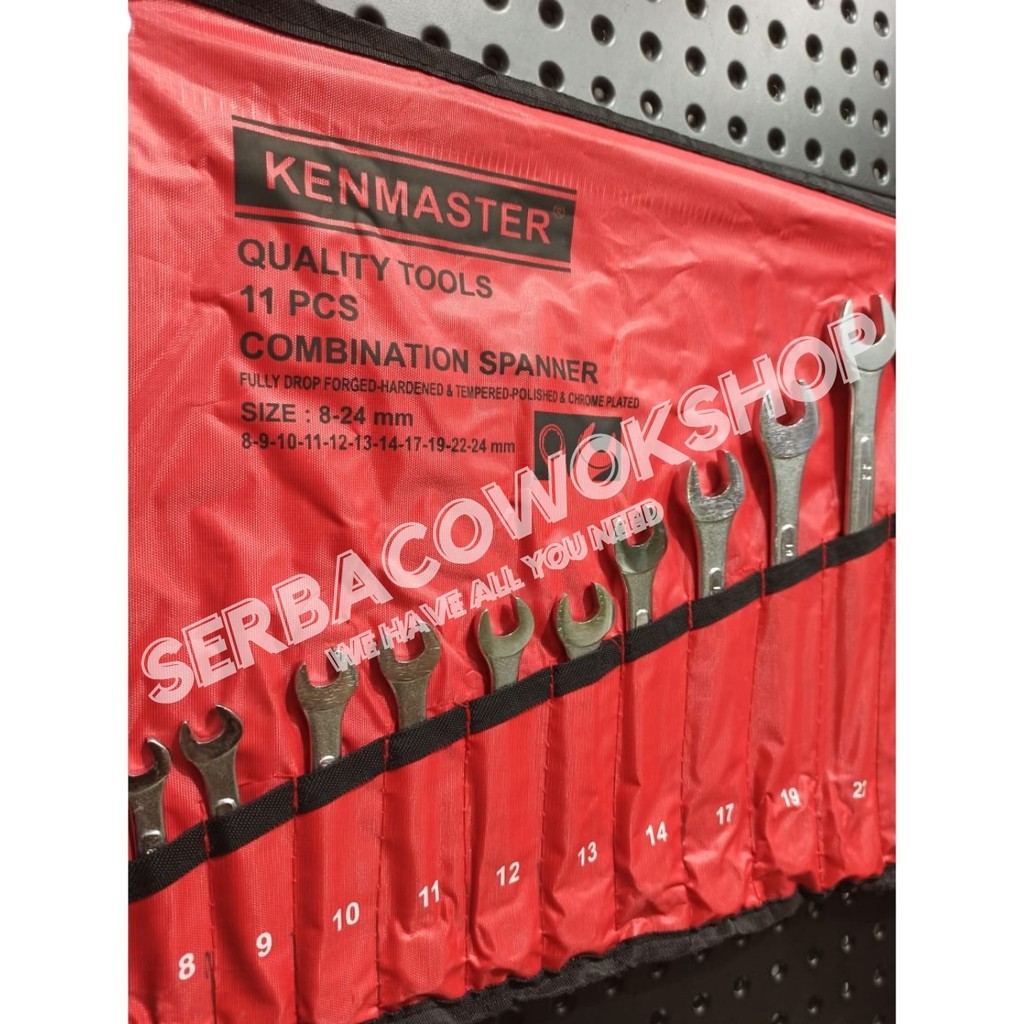 Kenmaster Promo Kunci Ring Pas Set 11 Pcs 8 - 24 mm Chrome Termurah Berkualitas