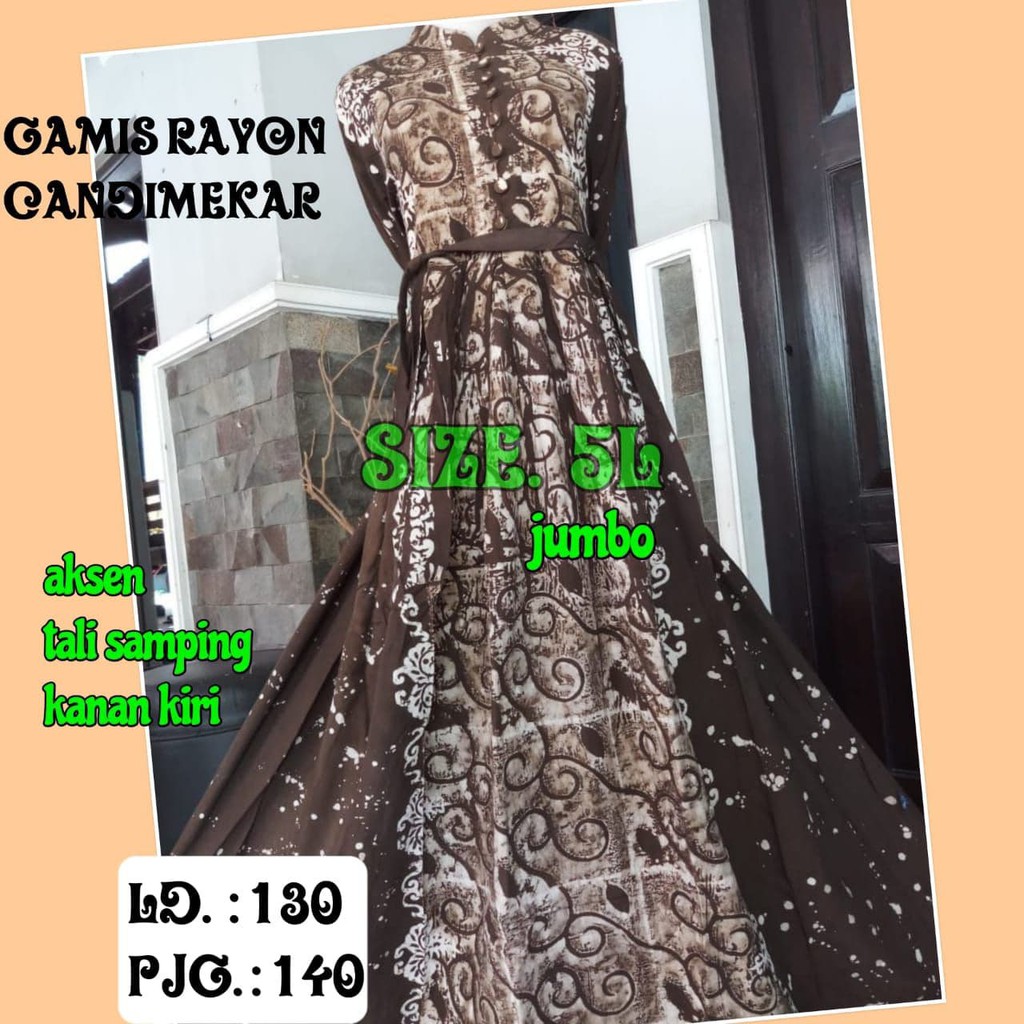 "READY" GAMIS RAYON CANDI MEKAR / MUTIARA JUMBO #RCM NEW SIZE " XXXXL " REALPICT TERMURAH | TWILL OR