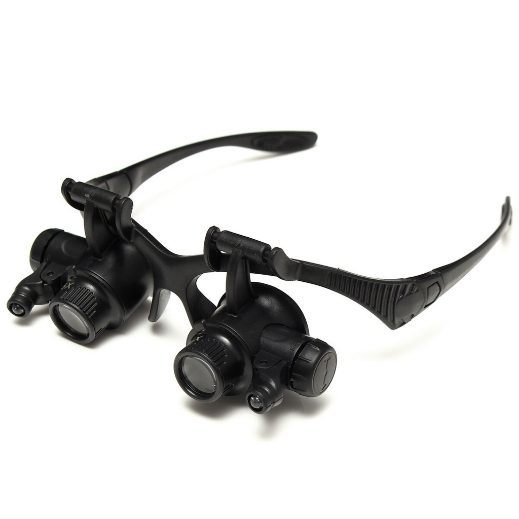 Magnifier Spectacles Glasses 10x-15x-20x-25x with LED Lamp - Kacamata Pembesar dengan Lampu LED