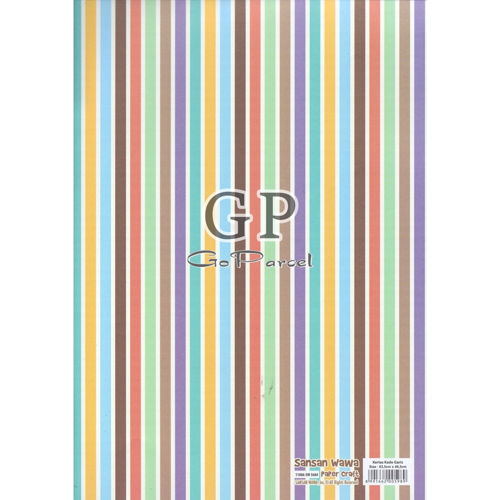 ( 5 Lembar ) SMALL LINE SANWA - KERTAS KADO STRIPES STRAIGHT - GIFT WRAPPING PAPER SANSAN WAWA