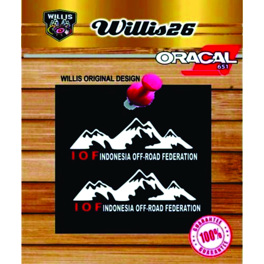 STIKER KACA CUTTING MOBIL IOF OFF ROADMOUNTAIN 15 CM