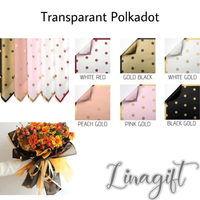 

Sale!!! (Pak-20 Lembar) Transparant Polkadot - Flower Wrapping Kertas Bunga - Paling Diminati