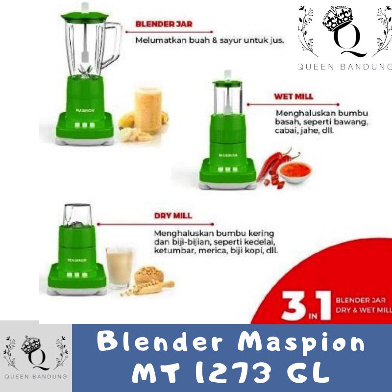 Maspion Blender MT 1273 GL 3in1 Gelas