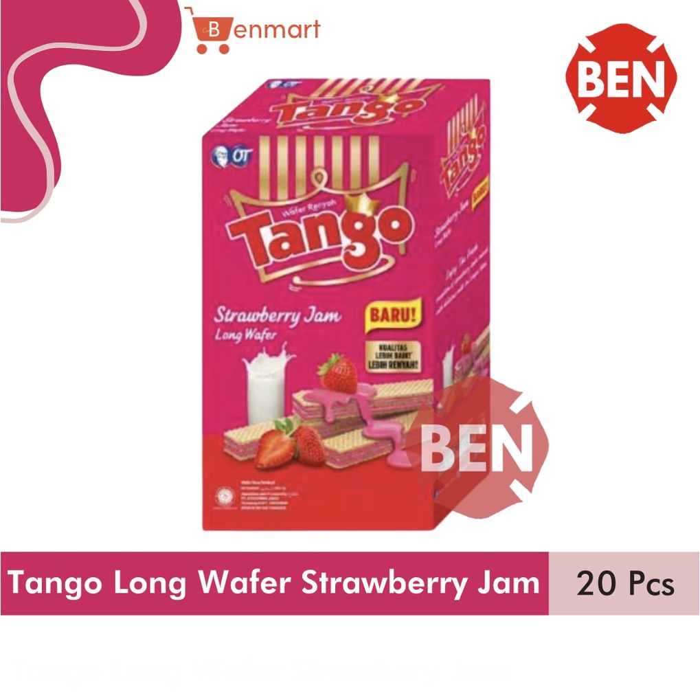 

Tango Long Wafer Strawberry Jam 1 Pak Box 20 Pcs - Stroberi Pink Murah