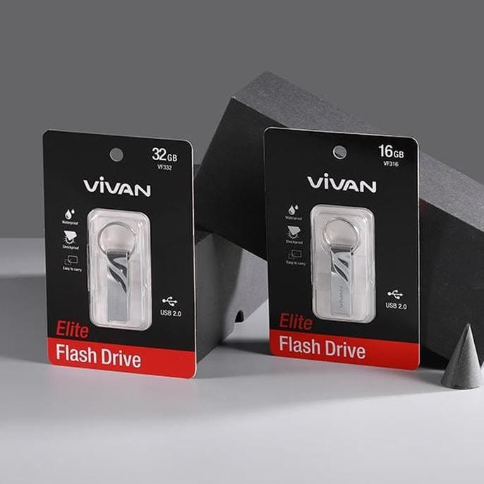 VIVAN VF332 Flashdisk 32GB Waterproof with Ring Design Flash Drive Elite Full Metal Body