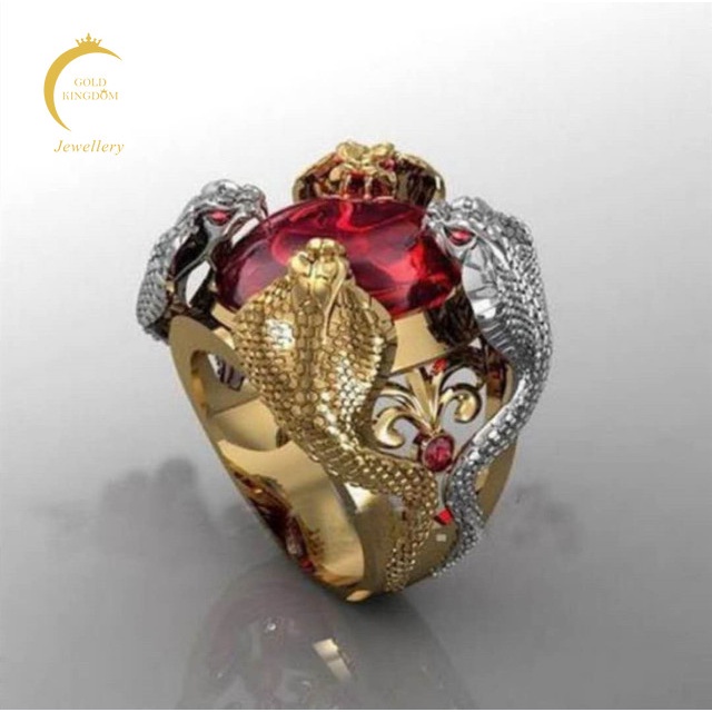 Cincin Pria Keren Desain Naga Warna Cicin Emas Untuk Cincin Titanium Anti Karat Asli Pria