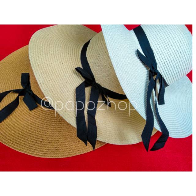 topi pantai pita lebar papper anyam  Import bisa di lipat ya