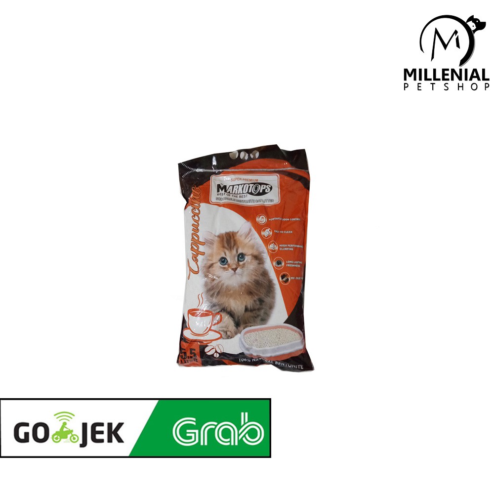 [GOSEND] Pasir Kucing Gumpal Wangi Markotop 5.5ltr Cat Sand 5.5 Ltr