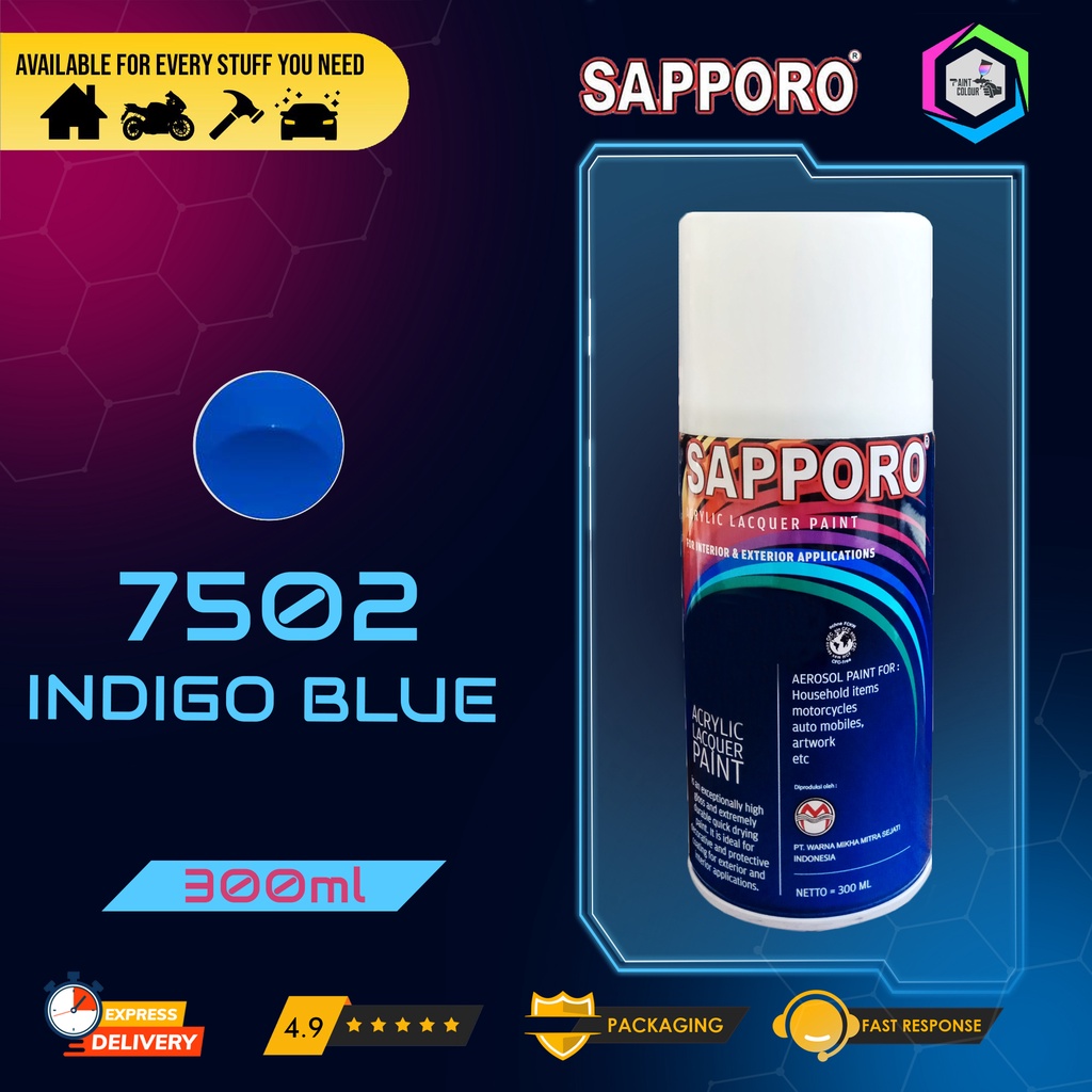 Cat Semprot SAPPORO Paint - 7502 INDIGO BLUE Helm/Motor/Gundam/Body