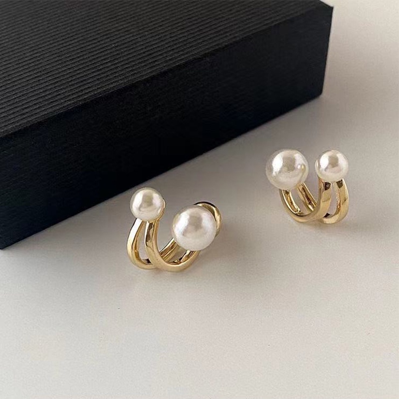 1 Pasang Anting Tusuk Model Mutiara Gaya Vintage Untuk Wanita