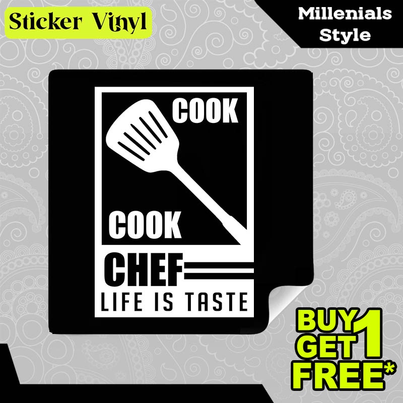 

Stiker Sticker Chef Life Is Taste Cook Gambar Unik Desain Keren dan Kekinian Aesthetic Bahan Vinyl Satuan Anti Air