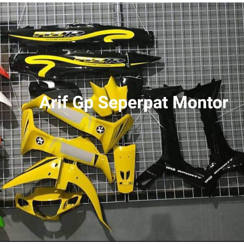 Paket Cover Body Set Fiz R Hitam Kuning