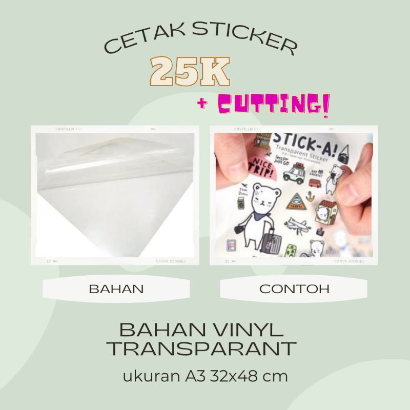 CETAK STICKER A3+ CUTTING PUTUS DIE CUT