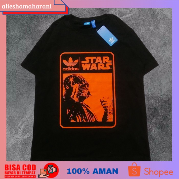 (COD MURAH) BAJU KAOS PRIA ADIDAS X STARWARS - T SHIRT ADIDAS STARWARS - Hitam, M