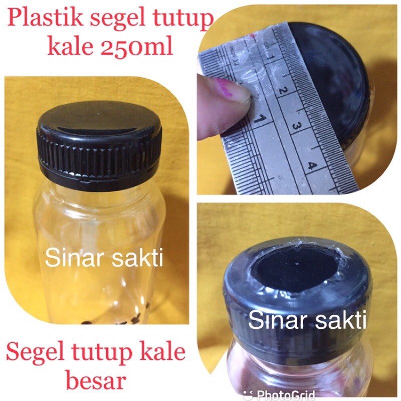 plastik segel botol kale 250ml plastik segel 250ml (Isi 50)