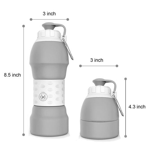 NEWPROMO Portable Collapsible Water Bottle 580ml Lightweight Silicon/Botol Minum Lipat Spiral