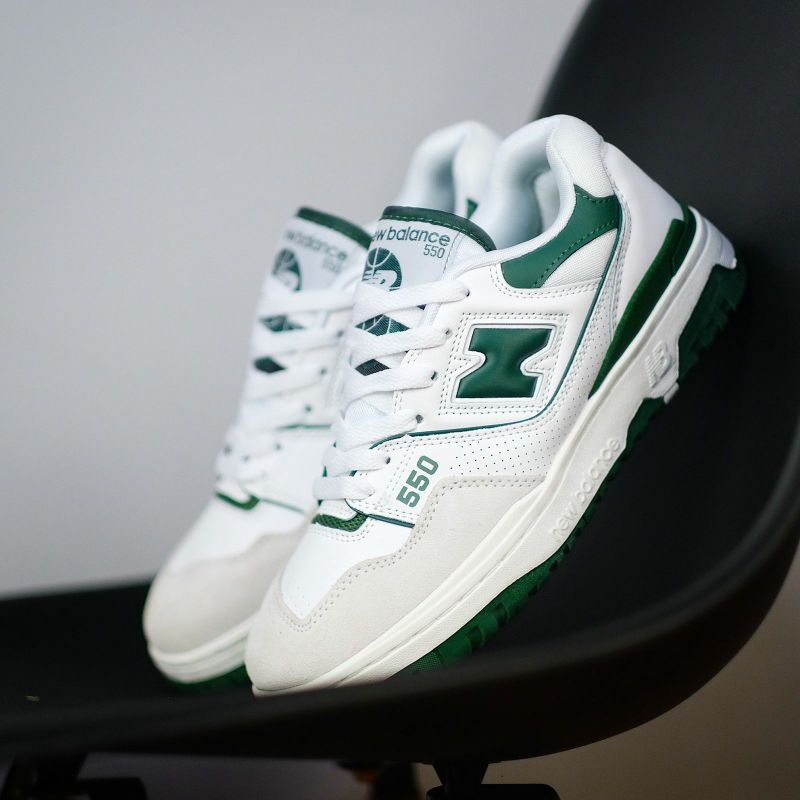 NB 550 WHITE GREEN ORIGINAL SNEAKERS / SEPATU PRIA WANITA / NEW BALANCE ORIGINAL 100% FULL TAG / SNE