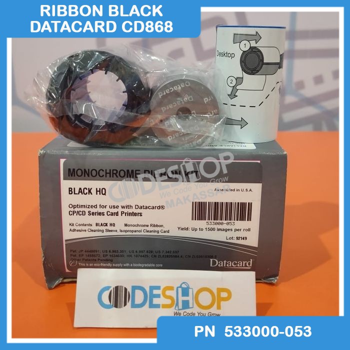 RIBBON BLACK DATACARD CD168 - CD 168 - SD260 TERBARU | CD868 PN 533000-053 - 1500 print sisi