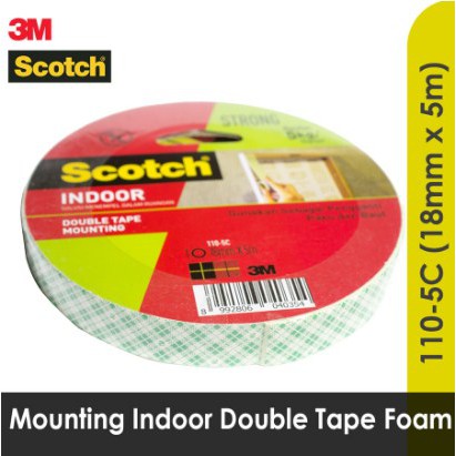 Double Tape Scotch Mounting 3M 110-5C 18mmx5mtr