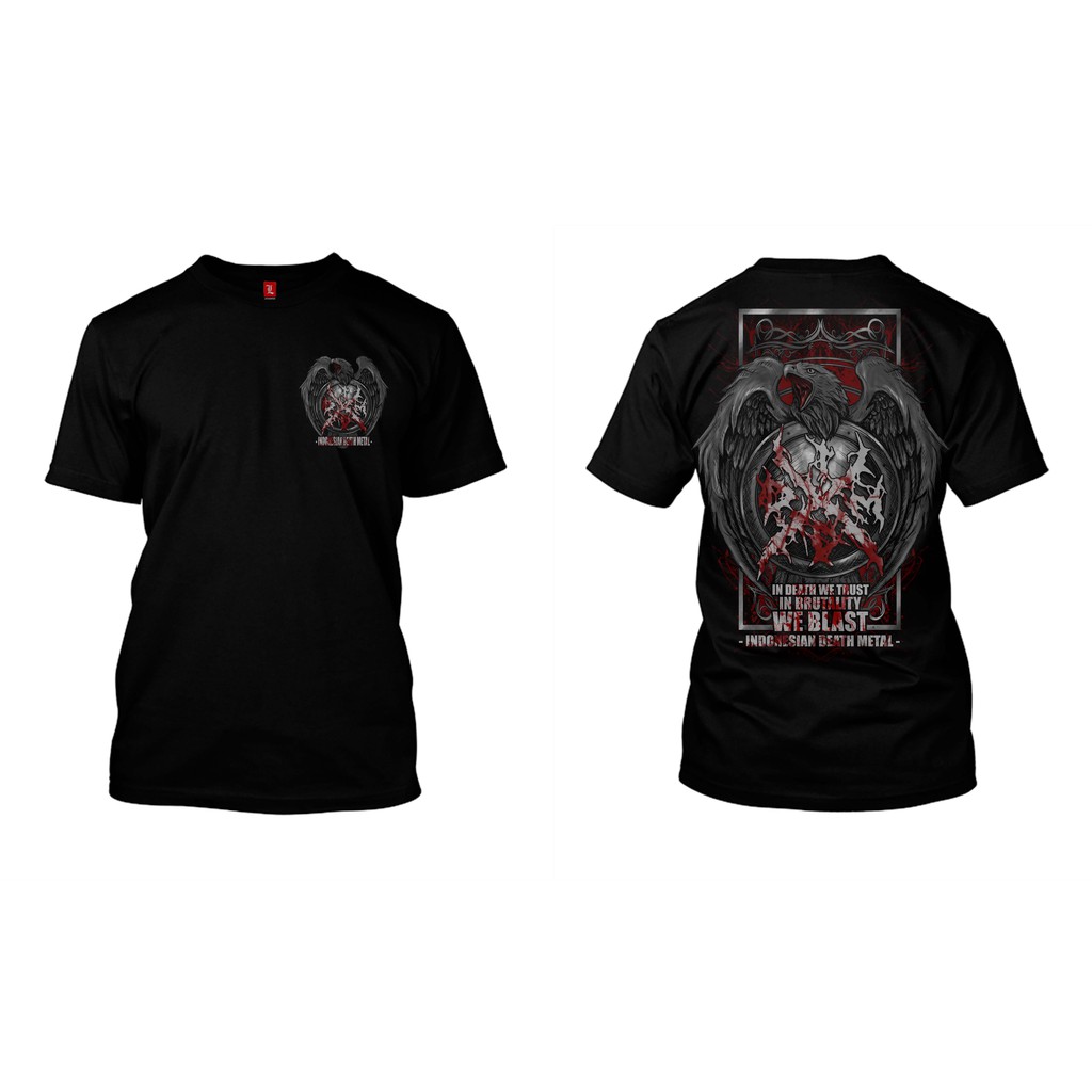 ORIGINAL INDONESIAN DEATH METAL VICTORY 1 BLACK KAOS METAL KAOS DEATH METAL BAJU DEATH METAL
