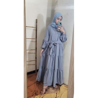 Gamis Wanita BUSUI Lengan Panjang Fashion Muslim Syifha Fit  L-XL Lingkar Dada 105cm Panjang 135cm